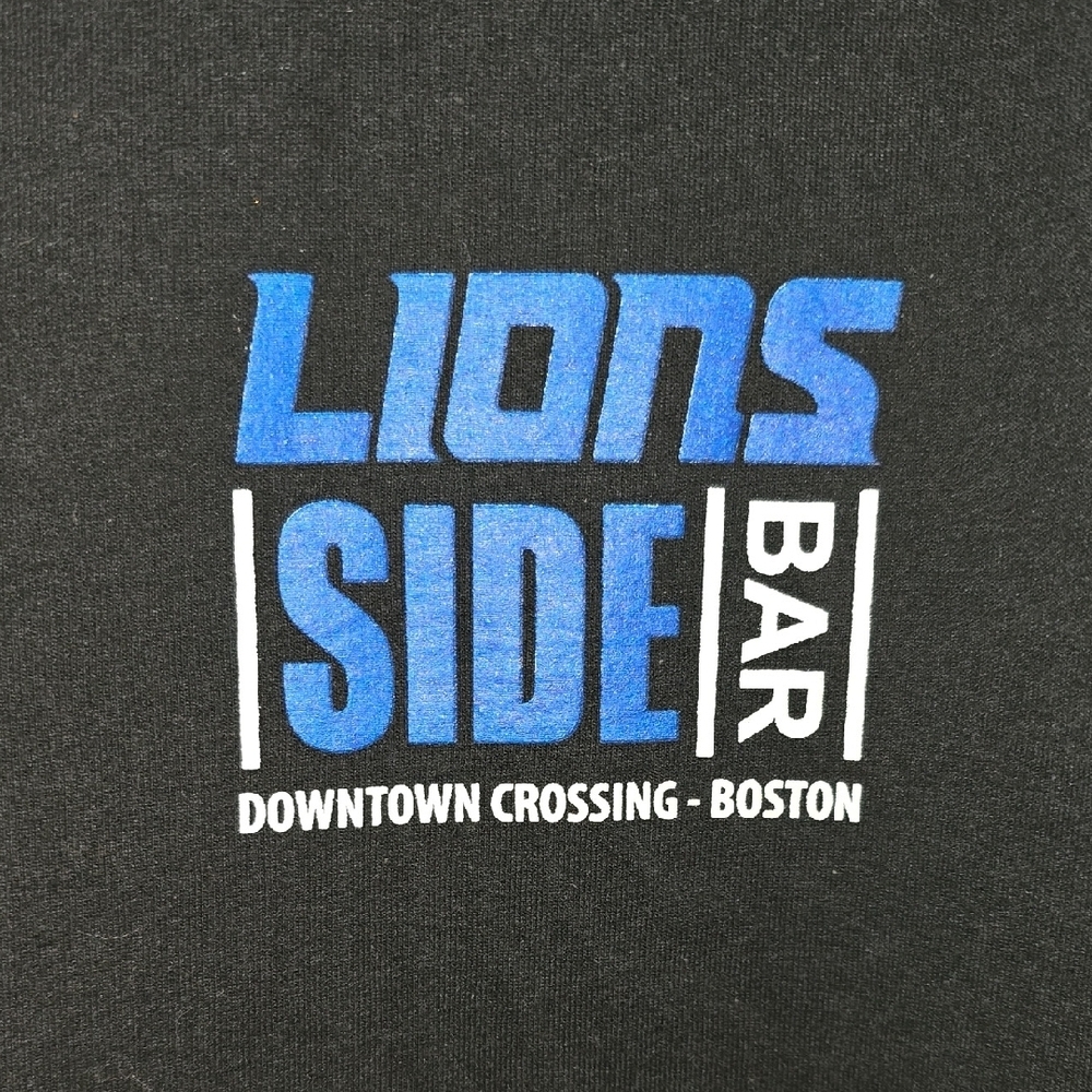 Lions Side Bar Downtown Boston Mass Black Hoodie - Picture 2 of 4